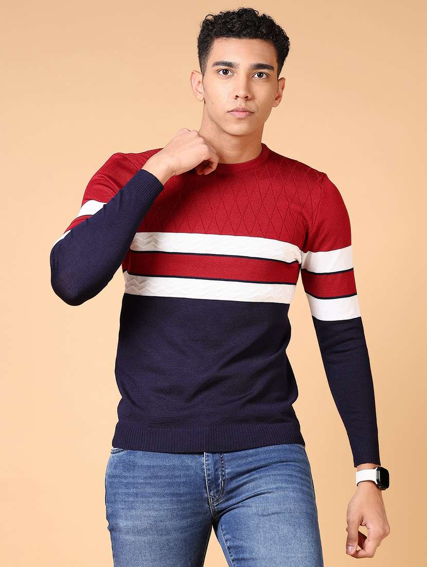 men acylic long sleeve pullover