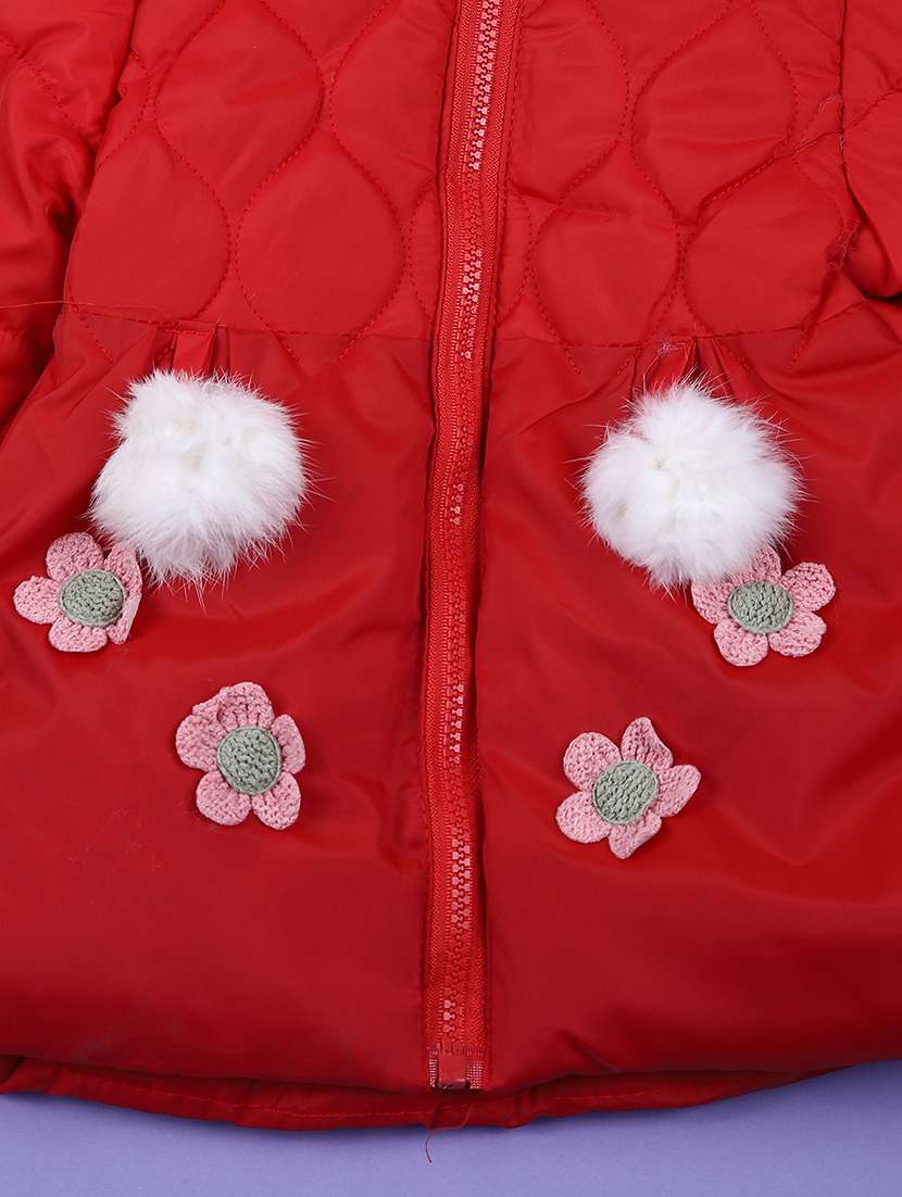 girls red long sleeve quilted jacket - 21672345 -  Standard Image - 3