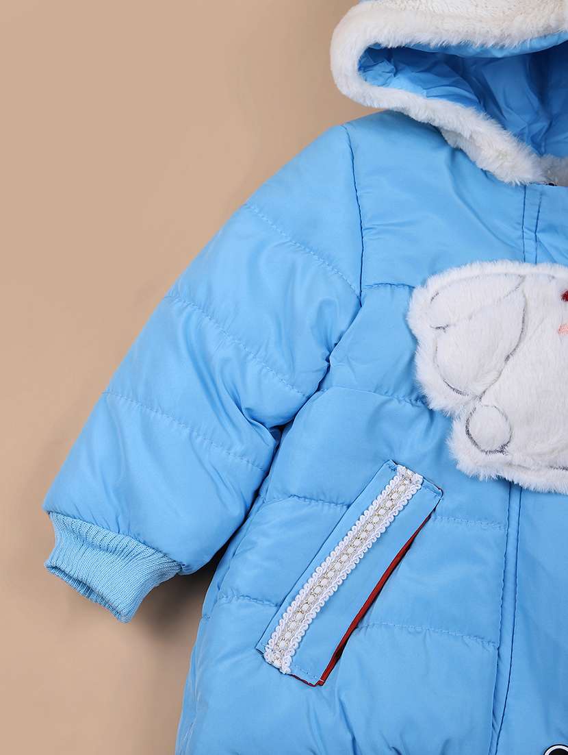 girls light blue long sleeve quilted jacket - 21672346 -  Standard Image - 3