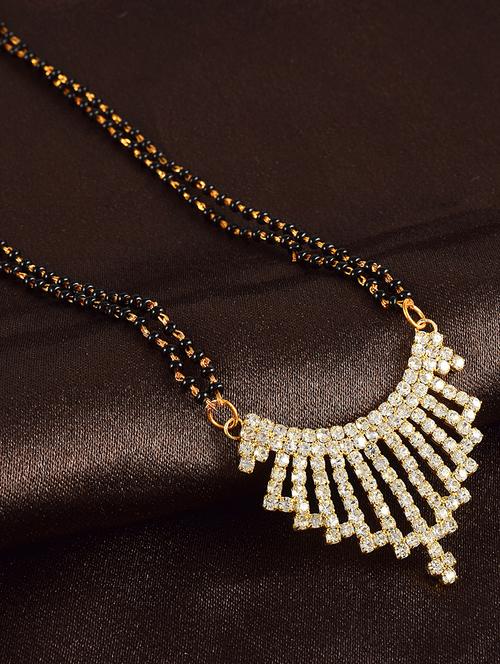 gold plated stone studded traditional mangalsutra for women - 21672779 - Standard Image - 0