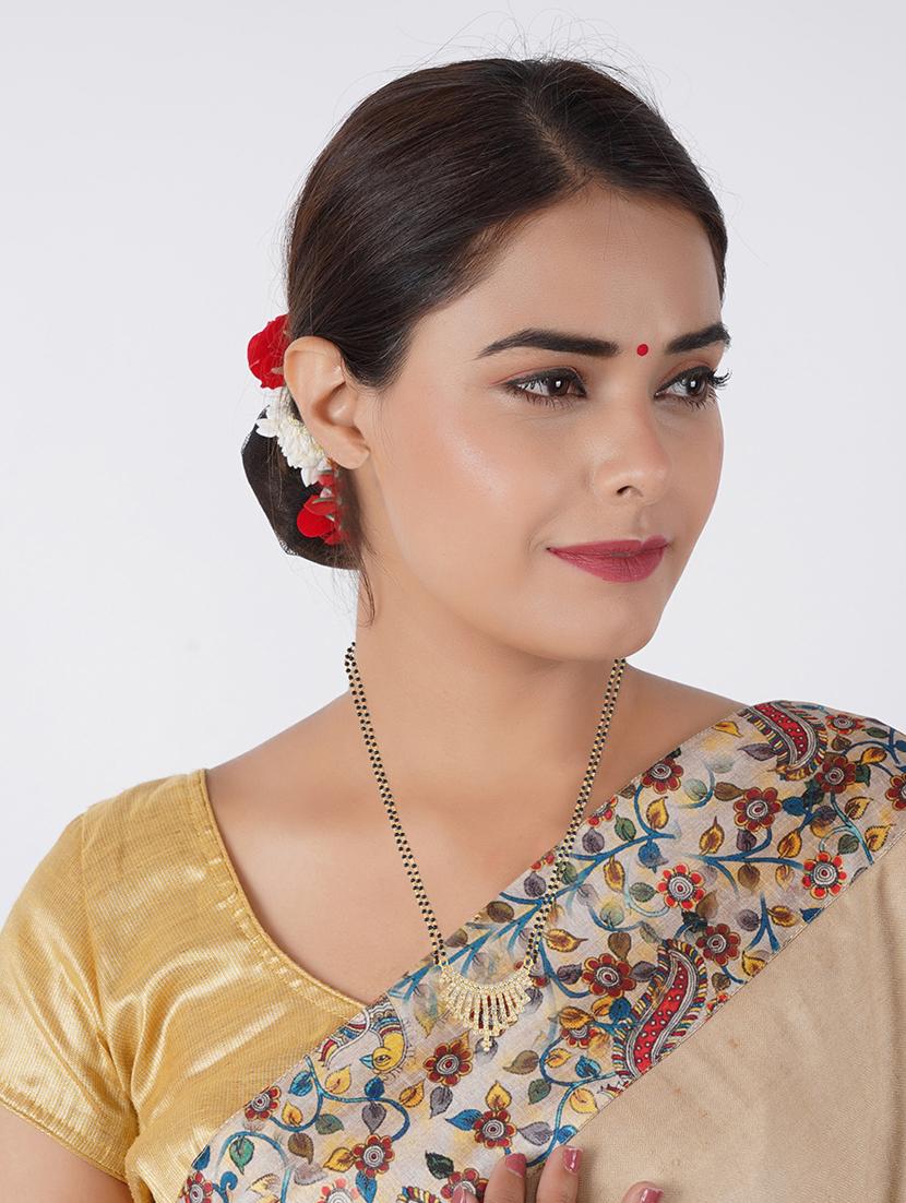 gold plated stone studded traditional mangalsutra for women - 21672779 - Standard Image - 3