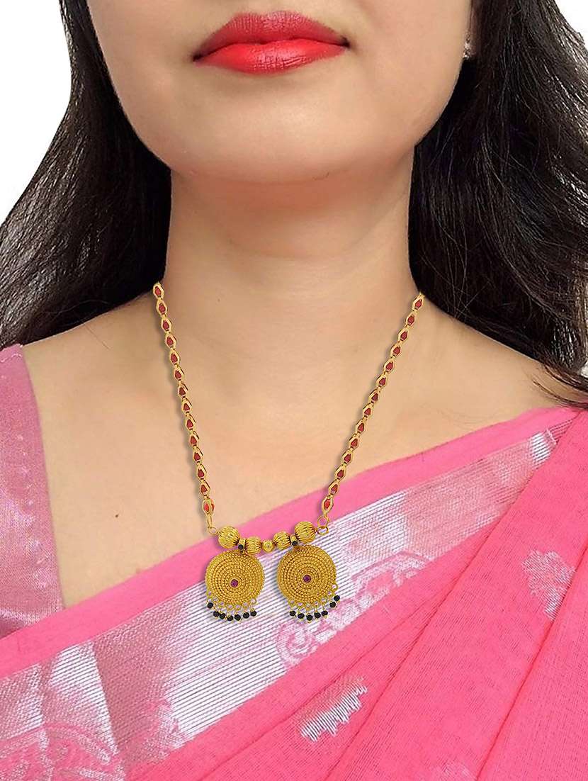 gold plated traditional mangalsutra for women - 21672787 -  Standard Image - 3