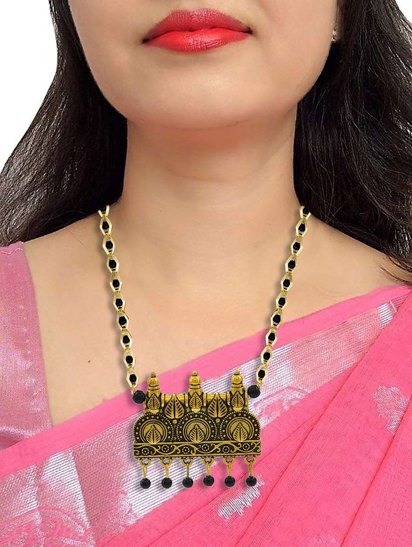 gold plated traditional mangalsutra for women - 21672789 -  Standard Image - 3