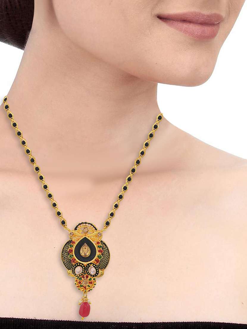 gold plated traditional mangalsutra for women - 21672791 -  Standard Image - 3