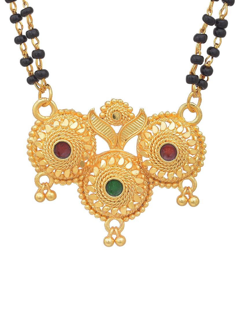 gold plated traditional mangalsutra for women - 21672843 - Zoom Image - 0