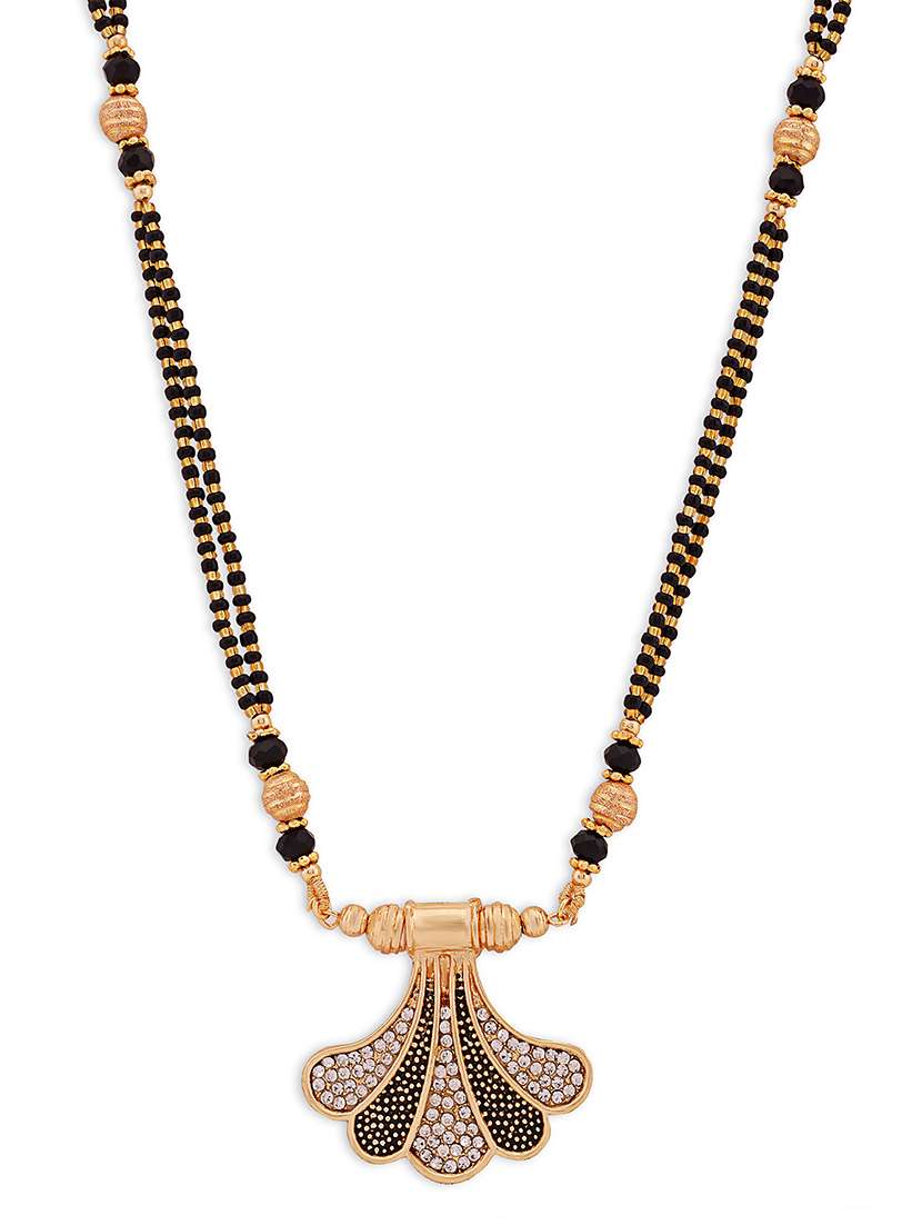 gold plated stone studded traditional mangalsutra for women