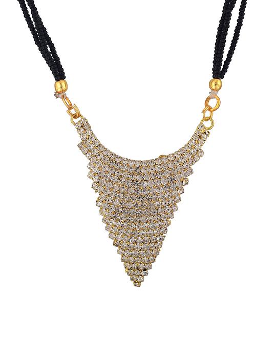 gold plated stone studded traditional mangalsutra for women - 21672848 - Standard Image - 0