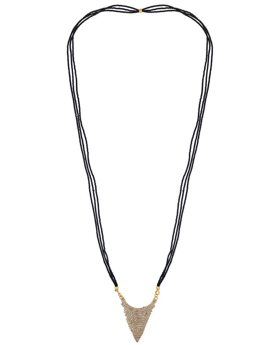 gold plated stone studded traditional mangalsutra for women - 21672848 - Standard Image - 3