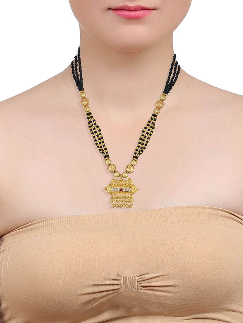 gold plated traditional mangalsutra for women - 21672852 -  Standard Image - 3