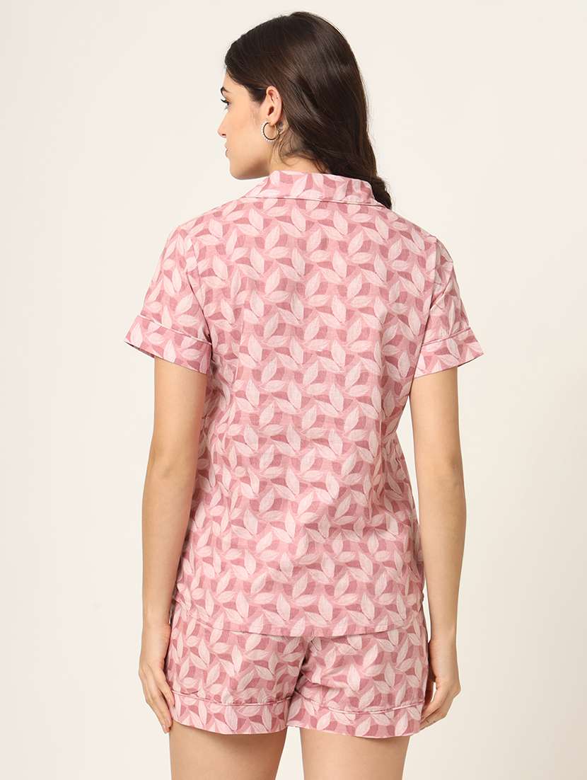 women printed nightwear shrots set - 21672855 - Standard Image - 3