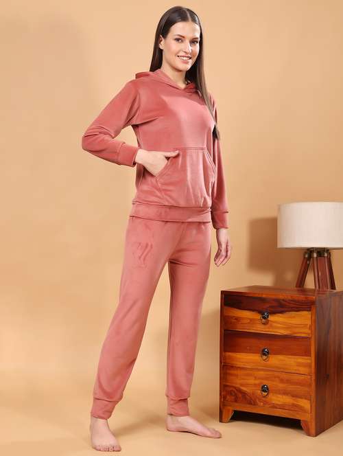 women solid winter wear nightwear pyjama set - 21672921 - Standard Image - 0