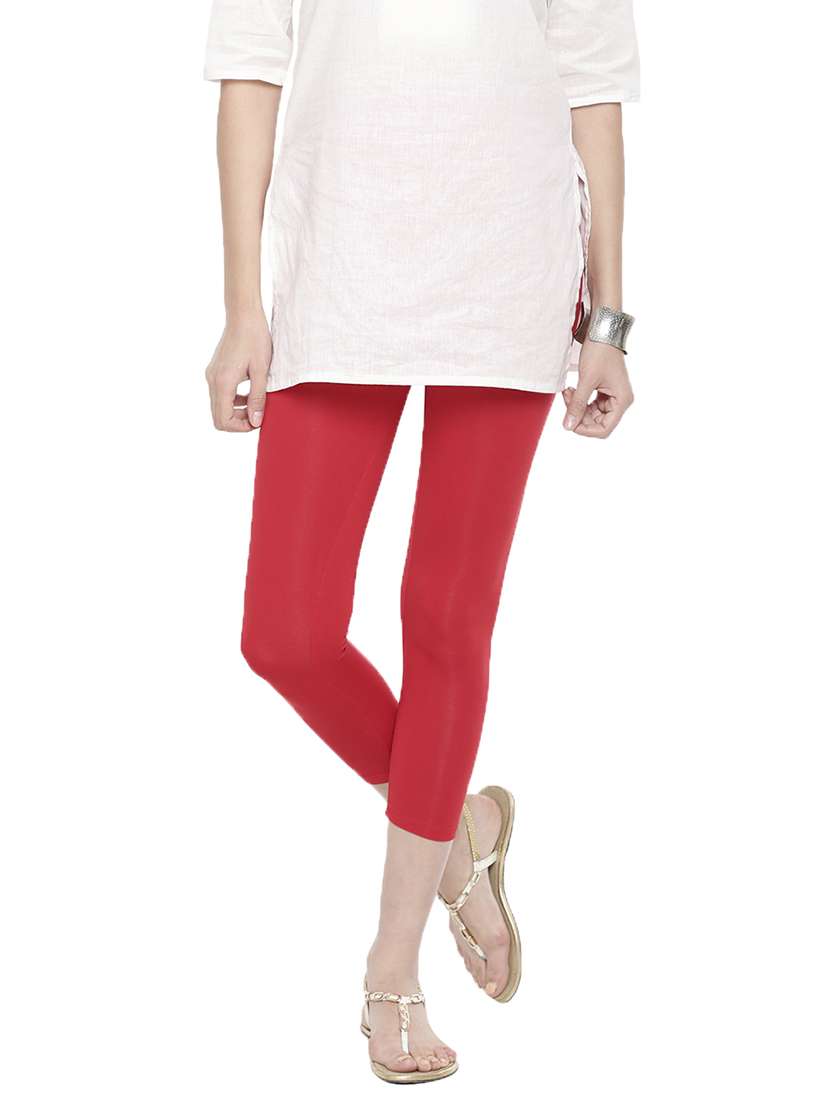 women solid calf length legging - 21672928 -  Zoom Image - 0
