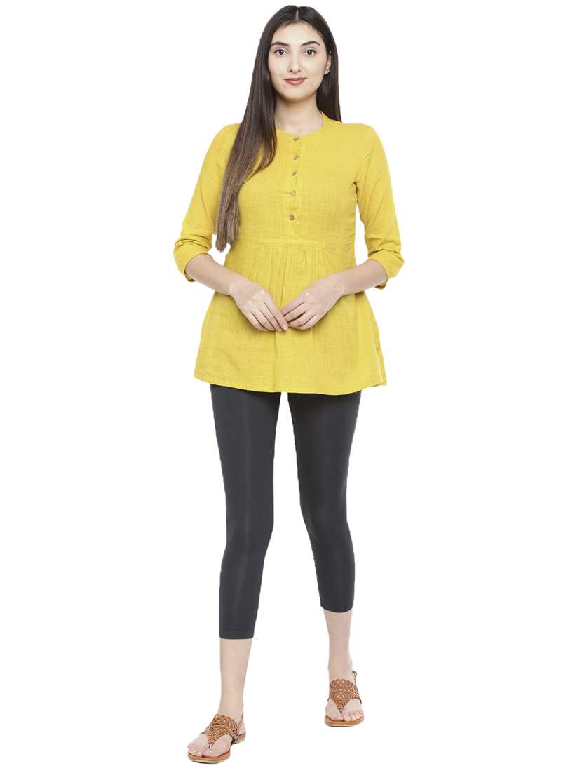 women solid calf length legging - 21672933 -  Standard Image - 3