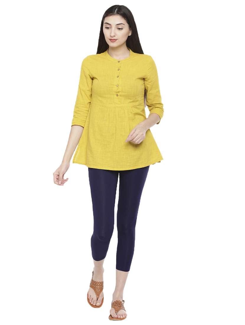 women solid calf length legging - 21672934 -  Standard Image - 3