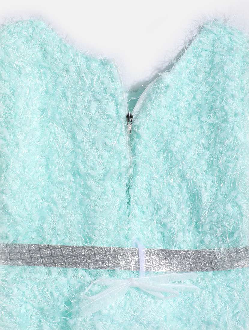 girls round neck self design woolen frock - 21672965 -  Standard Image - 3