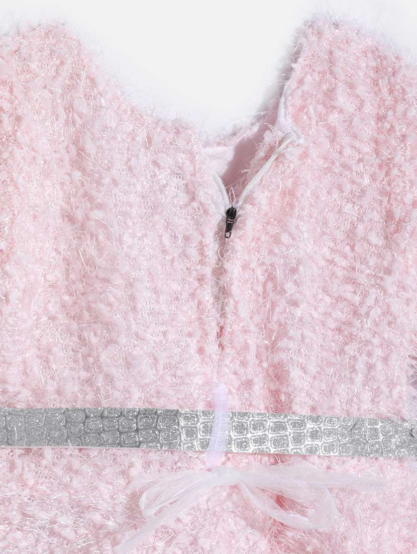 girls round neck self design woolen frock - 21672967 -  Standard Image - 3