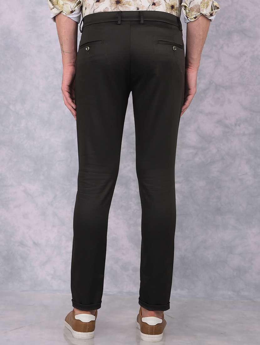 men solid mid rise chinos trouser - 21673006 -  Standard Image - 3