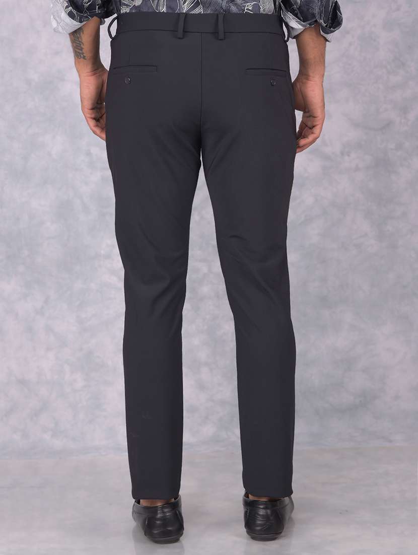 men solid mid rise chinos trouser - 21673007 -  Standard Image - 3