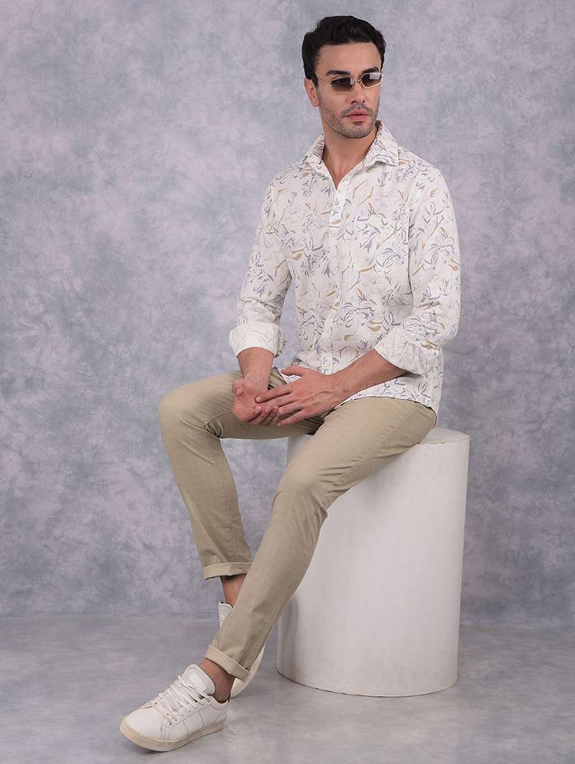 men checkered mid rise chinos trouser - 21673011 -  Standard Image - 5