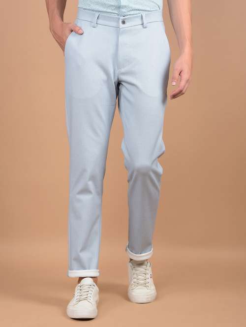 men solid mid rise chinos - 21673018 - Standard Image - 0