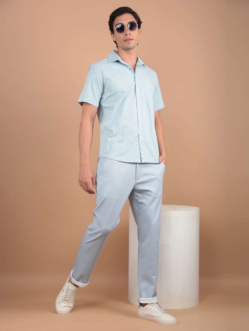 men solid mid rise chinos - 21673018 - Standard Image - 5