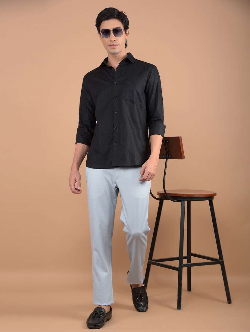 men solid mid rise chinos - 21673019 - Standard Image - 5