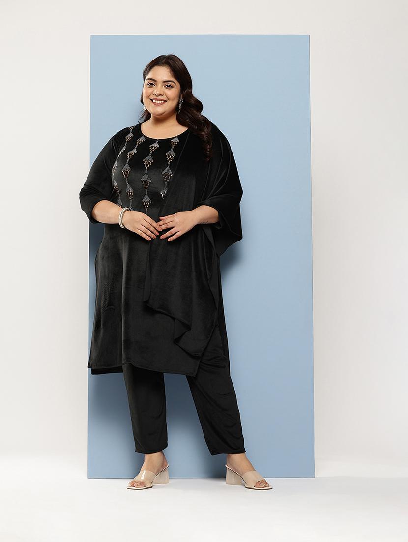 women plus size round neck kurta pant set with dupatta - 21673051 -  Zoom Image - 0