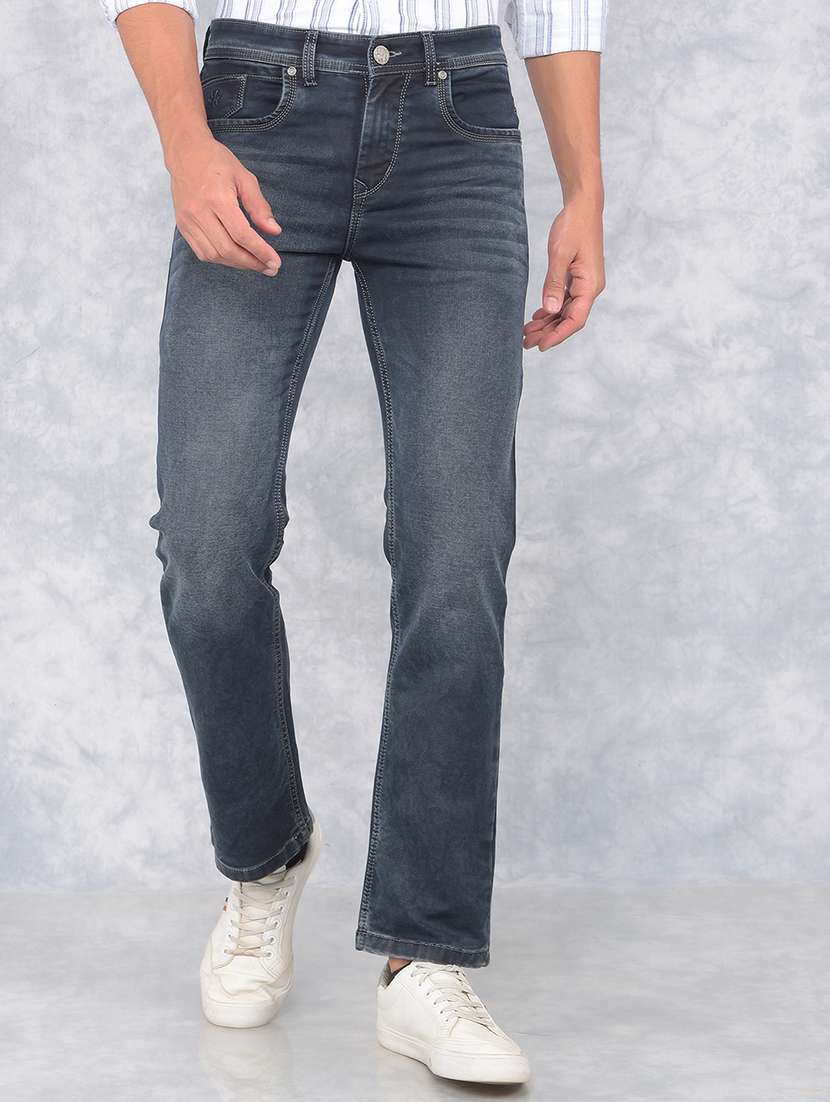 men washed mid rise jeans - 21673117 -  Zoom Image - 0