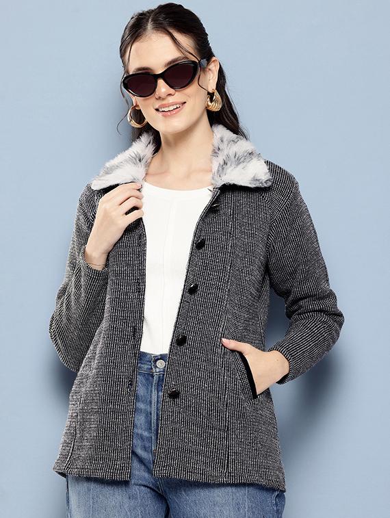 women self designed long sleeves cardigan