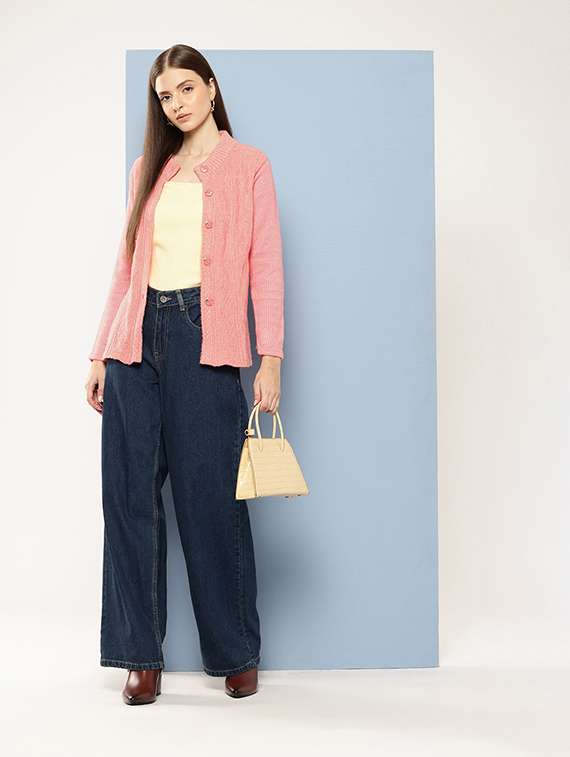 women self designed long sleeves cardigan - 21673176 -  Standard Image - 3