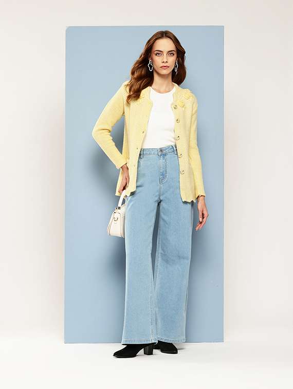 women self designed long sleeves cardigan - 21673198 -  Standard Image - 3