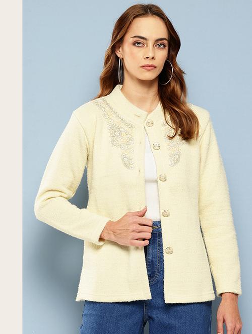 women self designed long sleeves cardigan - 21673199 - Standard Image - 0