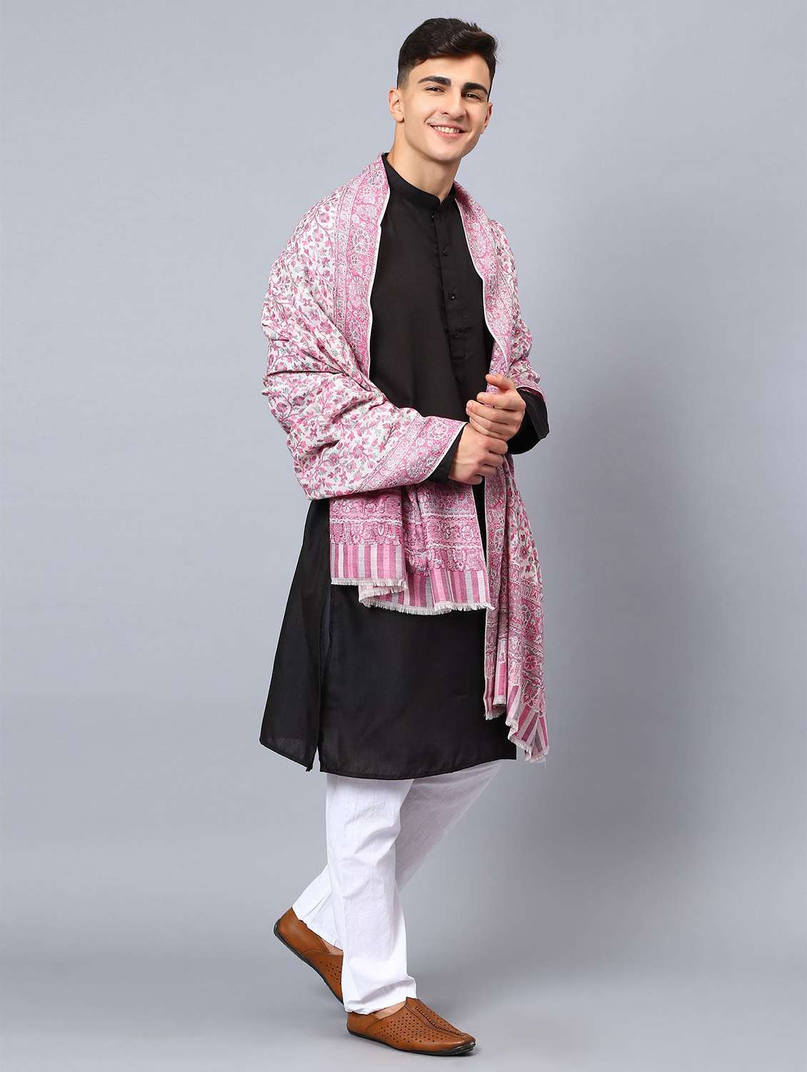 men elegant self design shawl - 21673211 -  Standard Image - 3