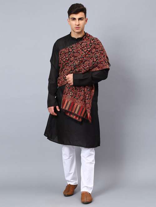 men elegant self design shawl - 21673215 -  Standard Image - 0