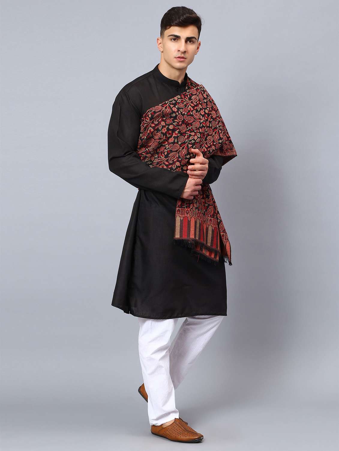 men elegant self design shawl - 21673215 -  Standard Image - 3