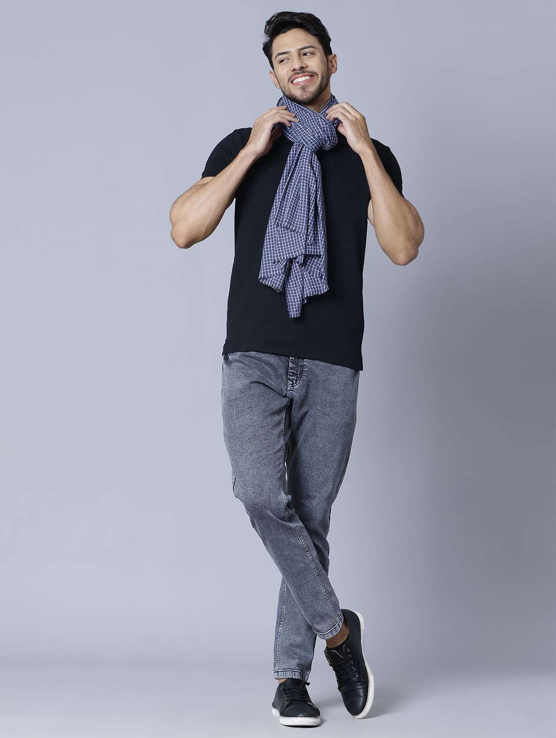 men elegant checkered shawl