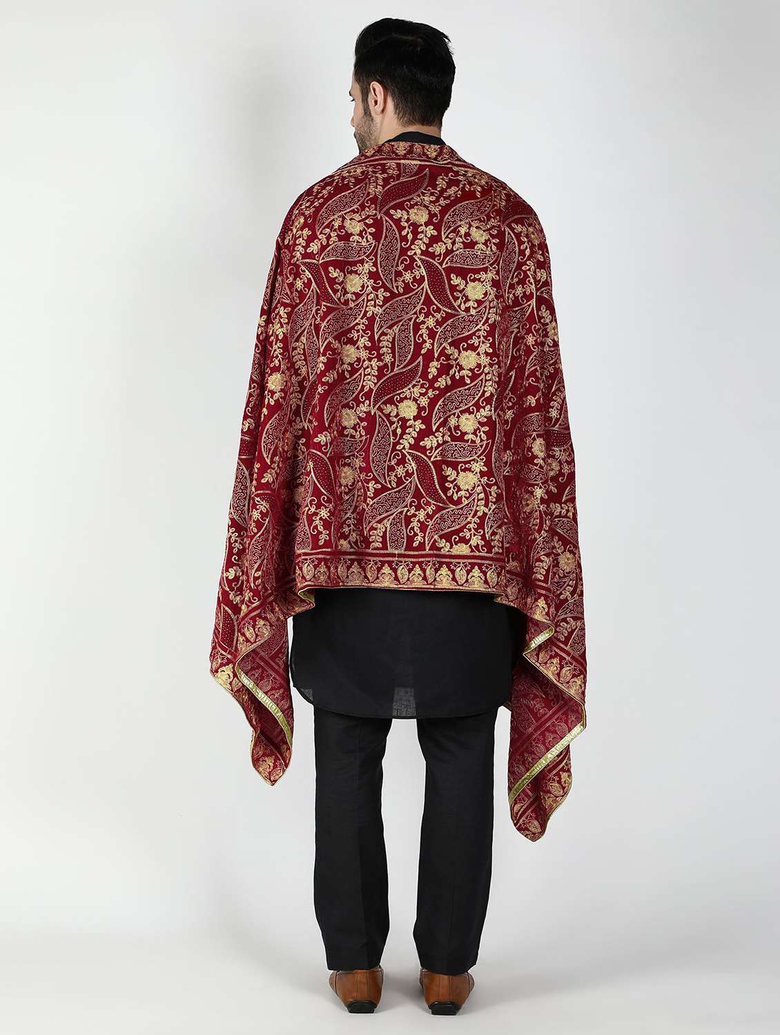 men elegant self design shawl - 21673236 -  Standard Image - 3