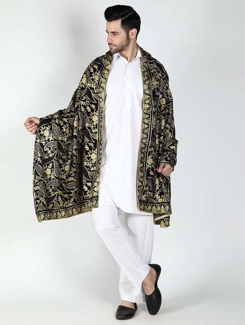 men elegant self design shawl - 21673241 -  Standard Image - 0