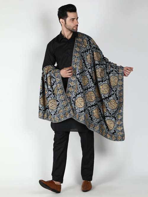 men elegant self design shawl - 21673242 -  Standard Image - 0