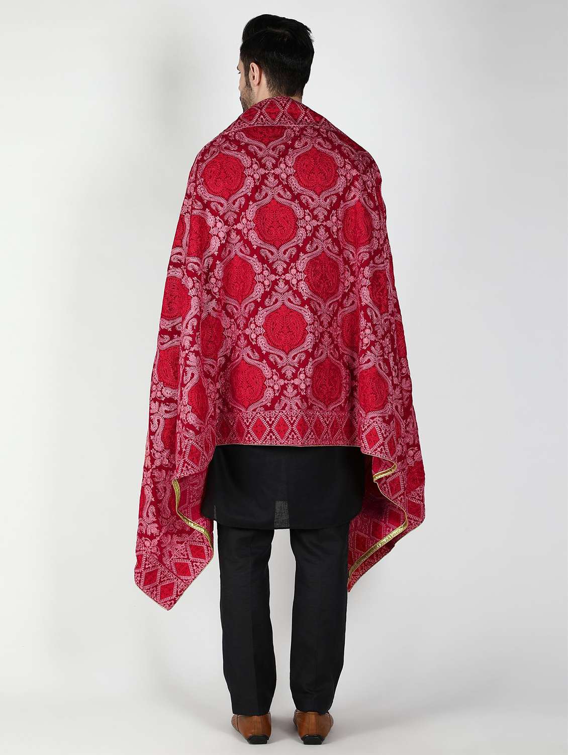 men elegant self design shawl - 21673246 -  Standard Image - 3