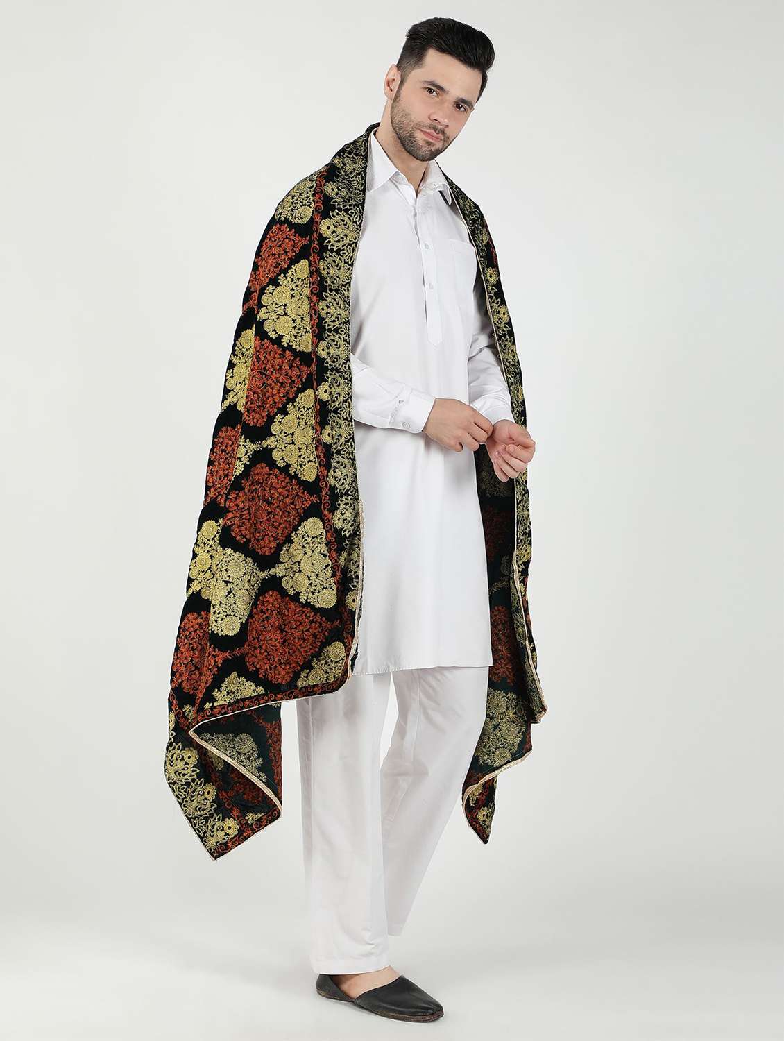 men elegant self design shawl - 21673254 -  Standard Image - 3