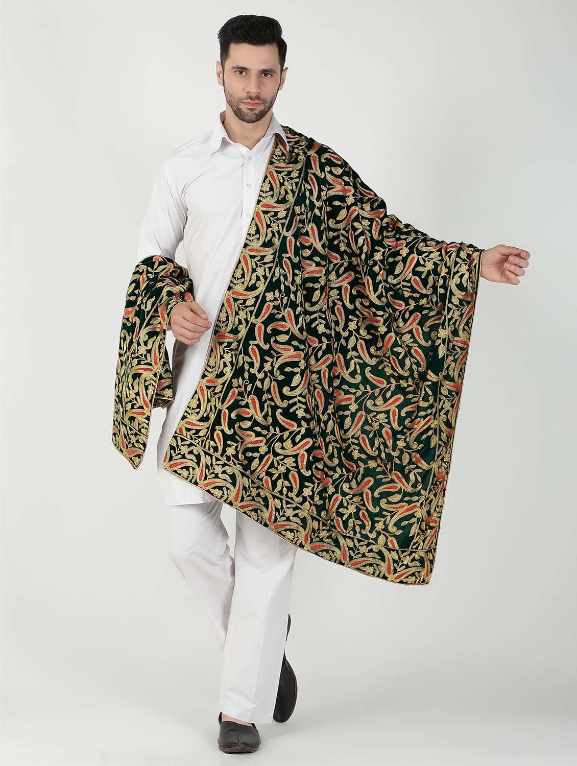 men elegant self design shawl