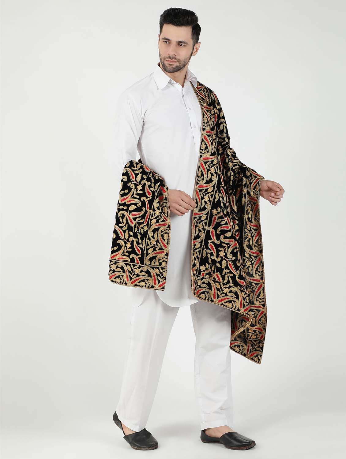 men elegant self design shawl - 21673260 -  Standard Image - 3