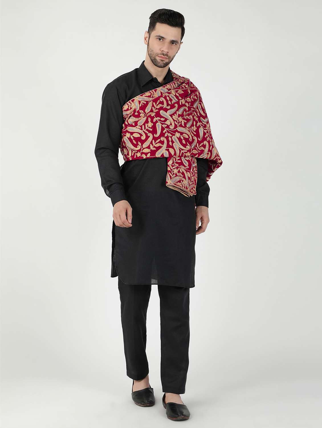 men elegant self design shawl - 21673264 -  Standard Image - 3