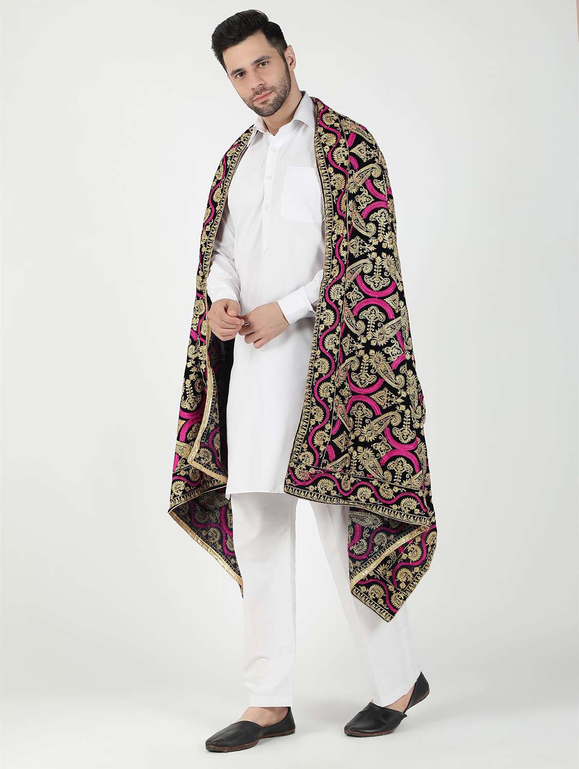 men elegant self design shawl - 21673268 -  Standard Image - 3