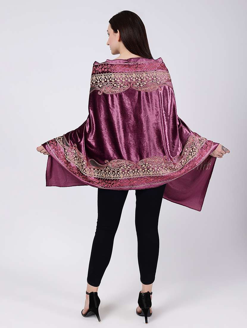 women embroidered velvet shawl - 21673276 -  Standard Image - 5
