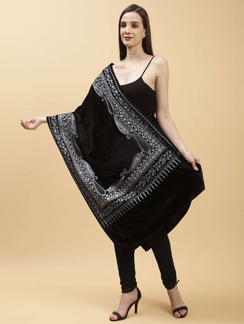 women black embroidered shawl - 21673278 -  Standard Image - 3