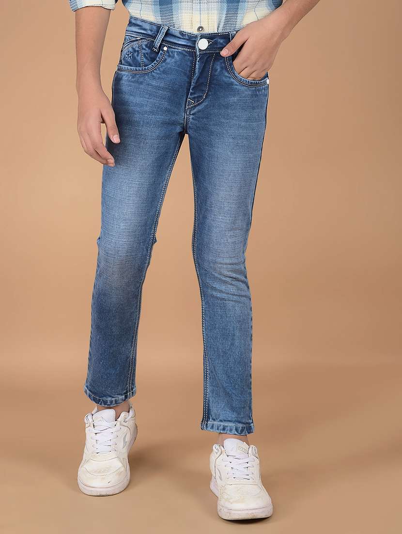 boys solid slim fit jeans