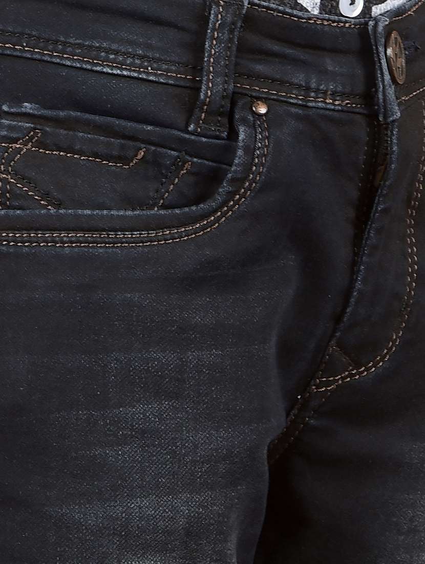 boys solid mid rise jeans - 21673294 -  Standard Image - 5