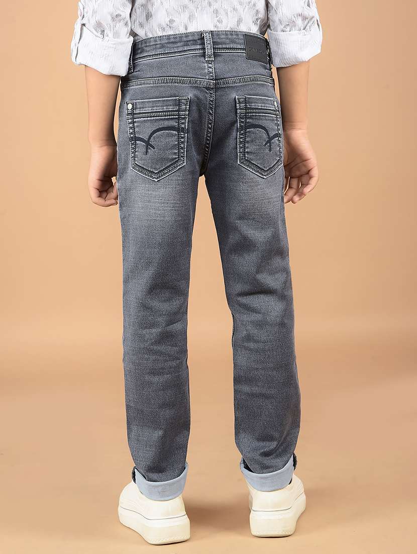 boys solid mid rise jeans - 21673297 - Standard Image - 3